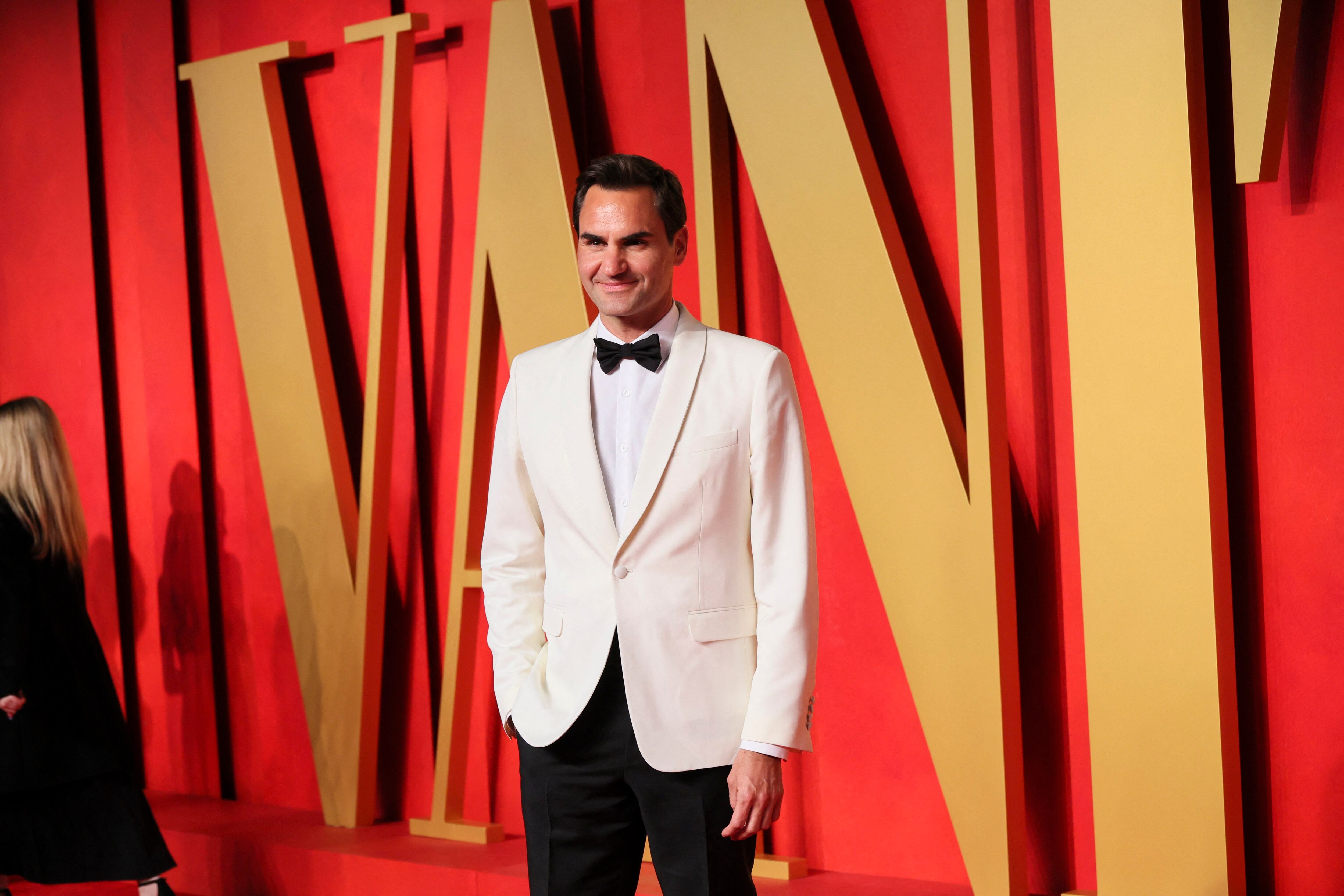 Roger Federer en una de las fiestas de los Oscar (REUTERS/Danny Moloshok)