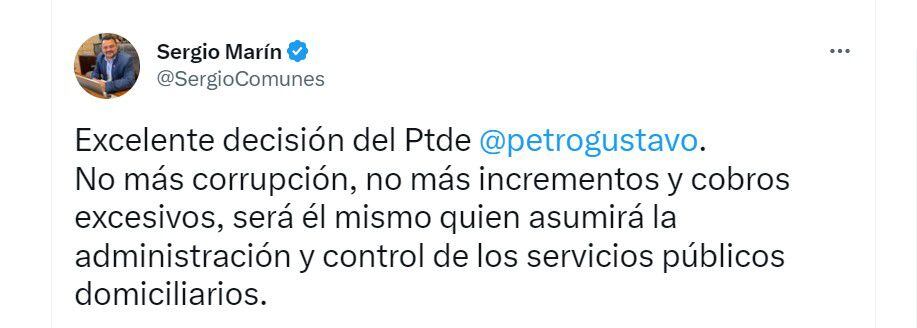 ¿Es acertado que Gustavo Petro asuma la administración de los servicios públicos? Esto dicen los políticos en Twitter.