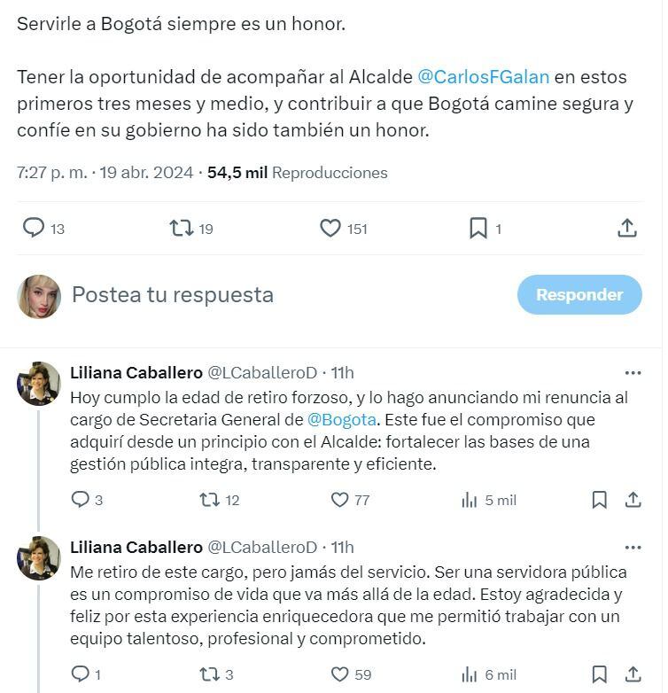 Liliana Caballero-renuncia-alcaldía de Bogotá