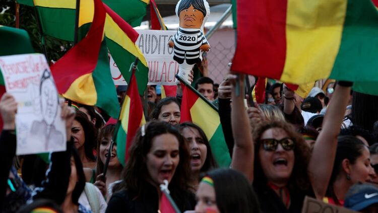 Protesta contra Morales, este domingo en La Paz (Reuters)