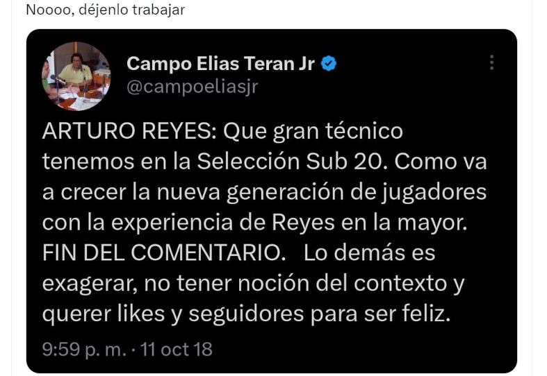 Meme tras la salida de Arturo Reyes de Junior