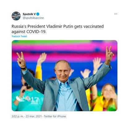 El tuit del martes del fabricante ruso Sputnik V