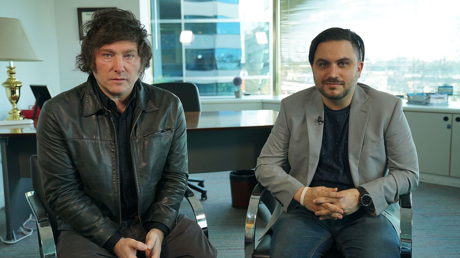 Javier Milei junto a Ramiro Marra. (Foto: Matías Arbotto)