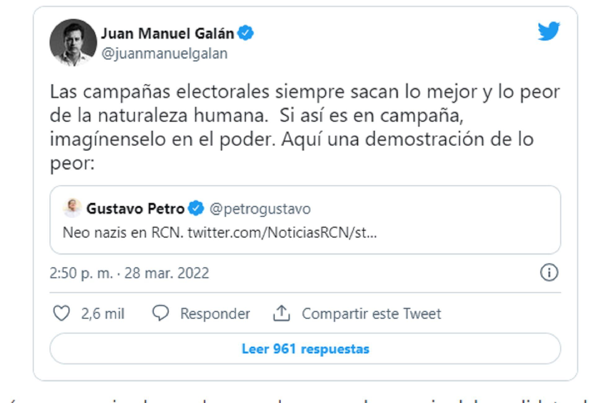 Declarações de Juan Manuel Galán