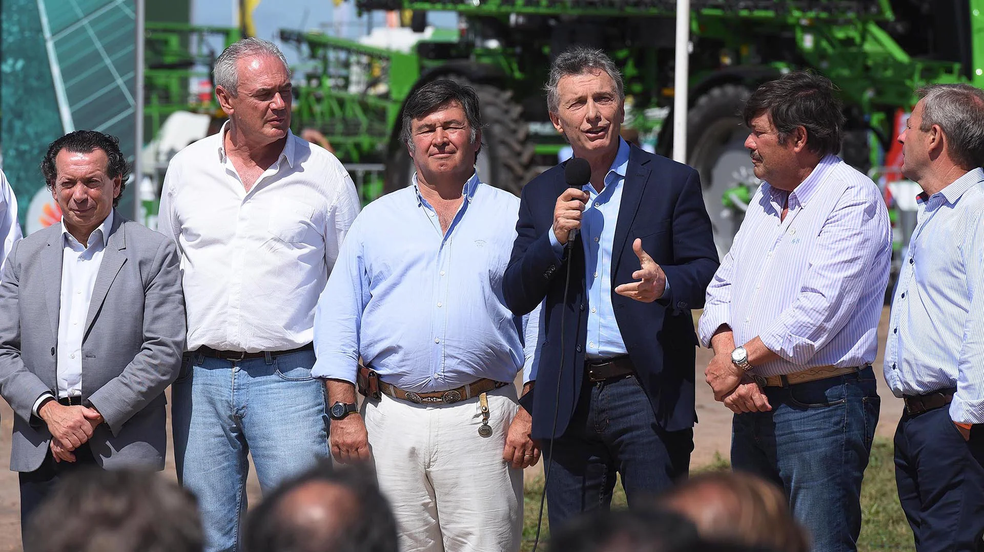 Mauricio Macri, ayer, en una exposición agropecuaria (Télam)