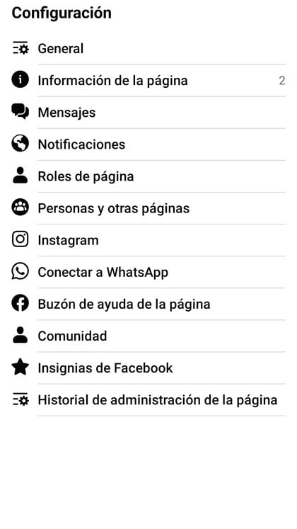 Dentro del menú de configuración de Facebook se puede conectar a WhatsApp
