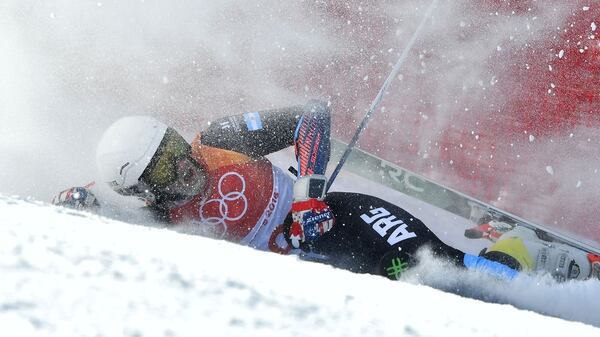 La caída fue en la prueba de Slalom Gigante (Foto: AFP)