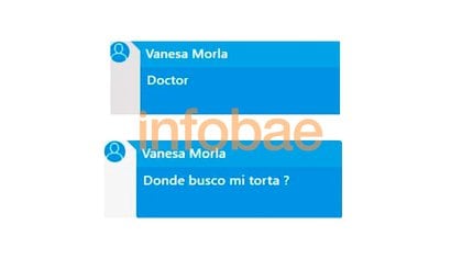 Chat: el pedido de Vanesa Morla a Luque que consta en la causa.