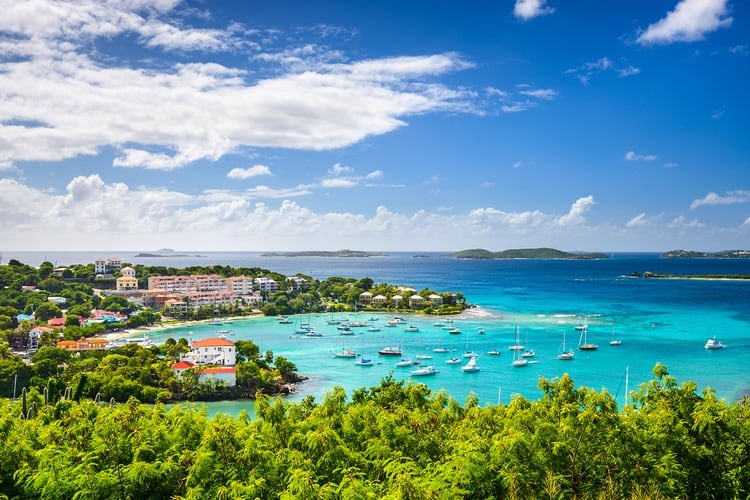 Las principales Islas Vírgenes de los Estados Unidos son St. Croix, St. Thomas, St. John y Water Island (Shutterstock)