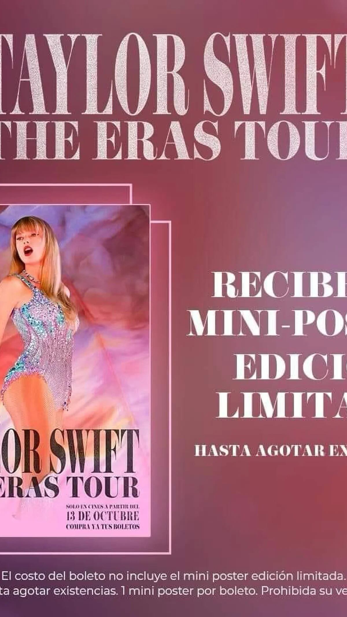 Posters de Taylor Swift: The Eras Tour en Cinépolis, cómo conseguir uno  “gratis” - Infobae