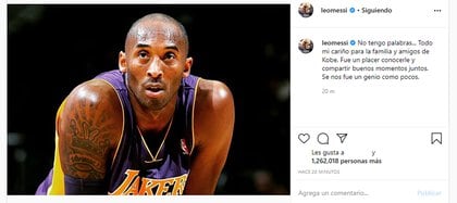 El Mensaje De Lionel Messi Por La Muerte De Kobe Bryant Se Nos Fue Un Genio Como Pocos Infobae