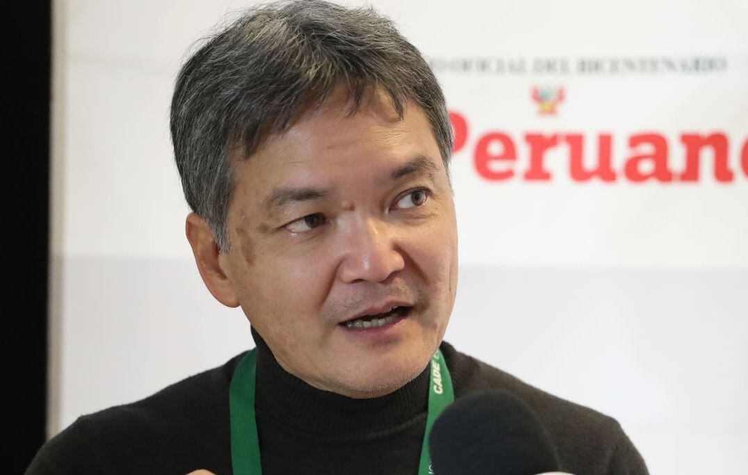 Jorge Yamamoto en una entrevista con el canal estatal. Foto: Andina