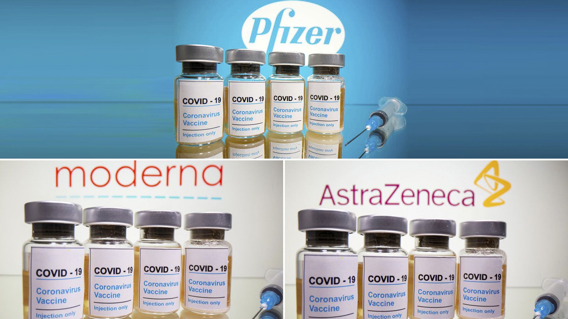 Vacunas de Pfizer -  Moderna - Oxford