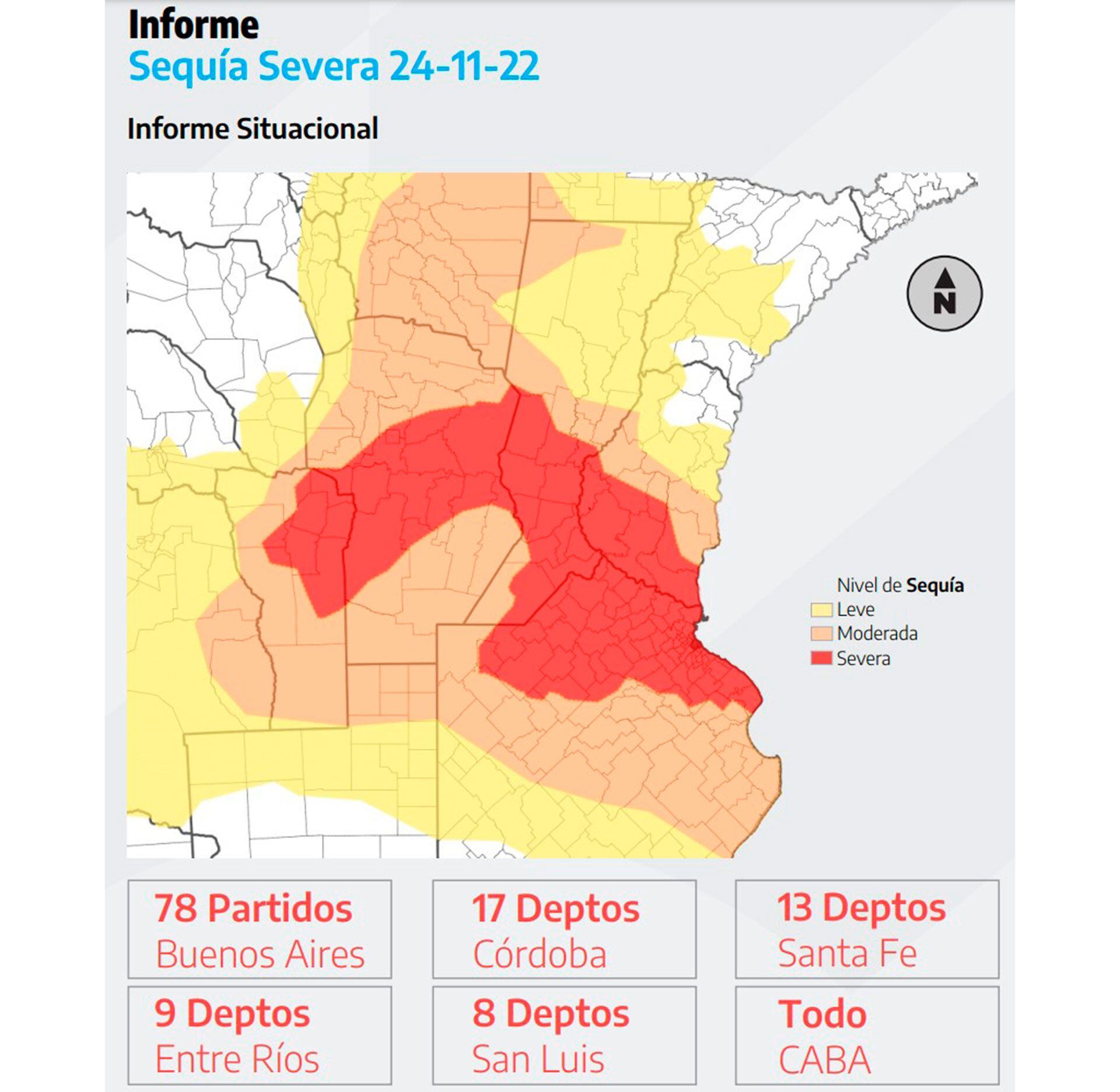 Las zonas del país más complicadas por la sequía 