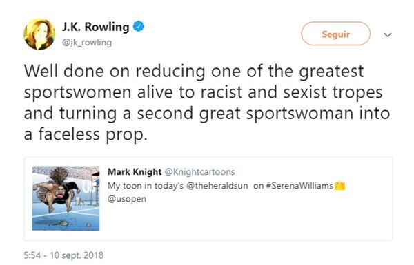 El tuit de JK Rowling