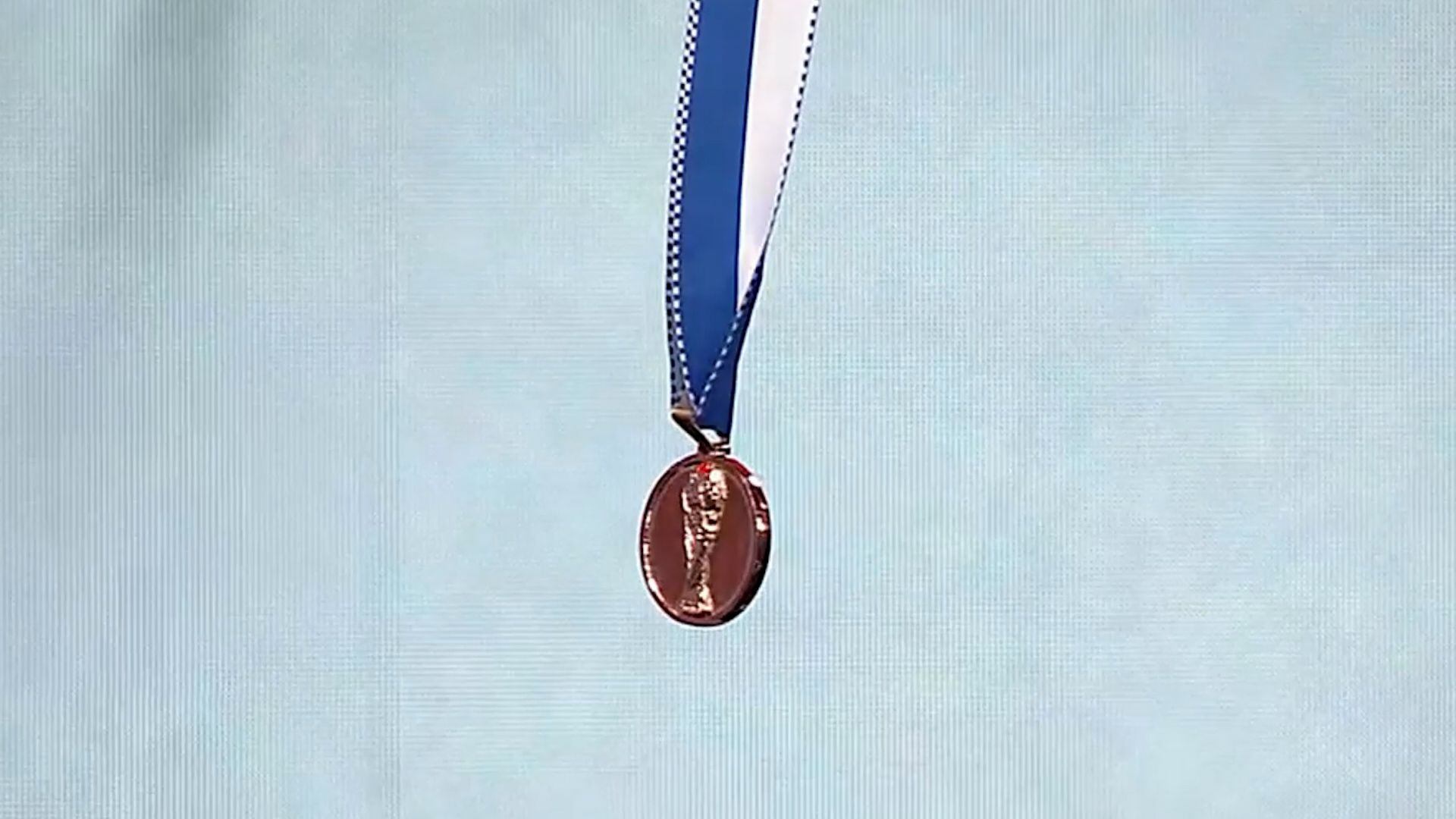 La medalla de campeón en un primer plano