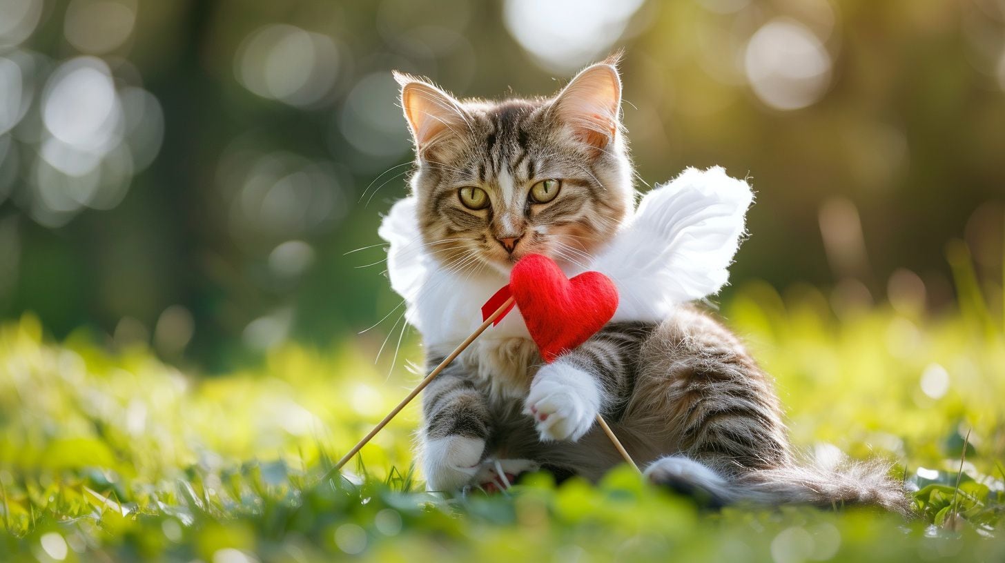 Mascotas en trajes de Cupido posando para la cámara, demostrando afecto y alegría - (Imagen Ilustrativa Infobae)