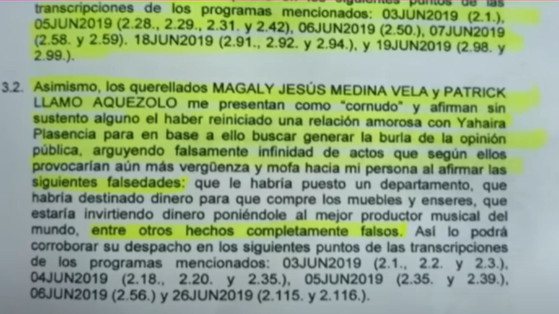 La demanda que Jefferson Farfán le entabló a Magaly Medina. ATV