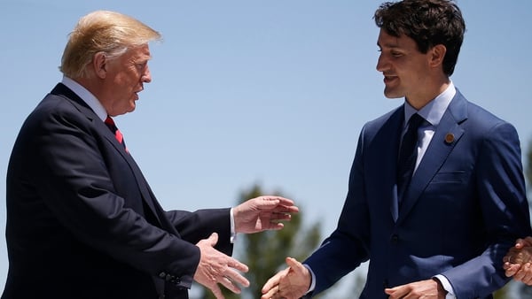 Trump y Trudeau en la cumbre del G7 enÂ Quebec, CanadÃ¡, el 8 de junio de 2018 (REUTERS)