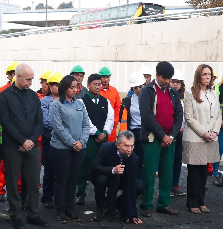 Mauricio Macri durante la inauguración del Paseo del Bajo