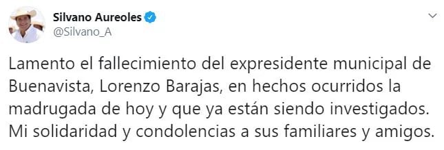 El gobernador de Michoacán, Silvano Aureoles, lamentó la muerte del ex presidente municipal de Buenavista (Foto: Twitter/Silvano_A)