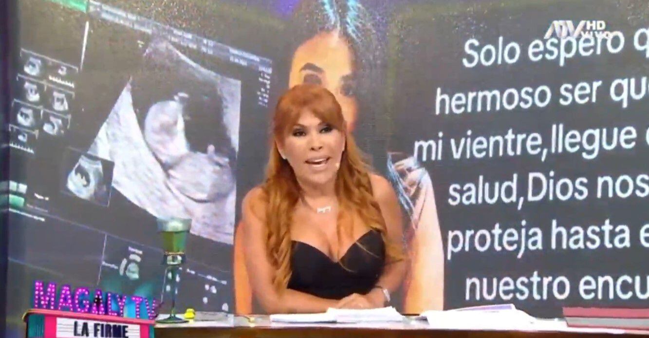 Samahara Lobatón anuncia embarazo y comparte ecografía. (Captura: Magaly TV La Firme)