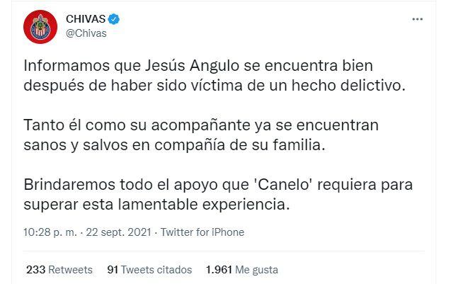 Jesús “Canelo” Angulo fue víctima de secuestro express y robo con violencia  en Zapopan | MULTIMEDIOS COLONIA AVELLANEDA