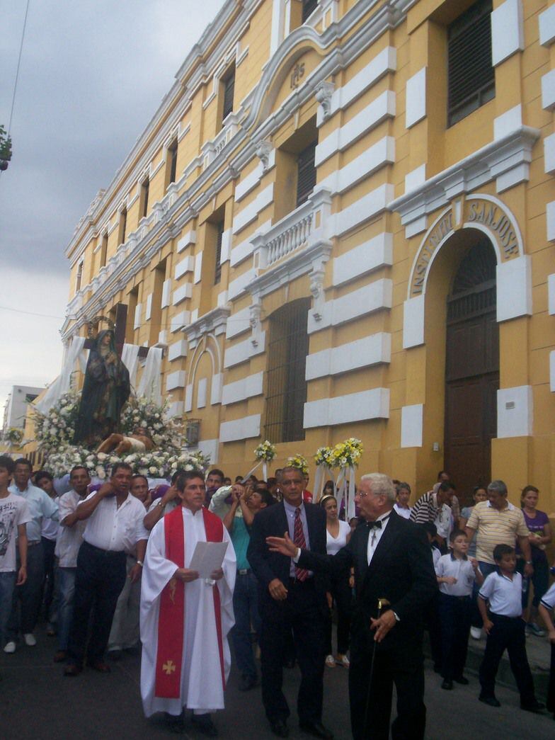 La imagen de la Virgen La Dolorosa en Barranquilla fue traída de España y donada hace más de 100 años por la Asociación de Madres Católicas - crédito Colegio San José de Barranquilla