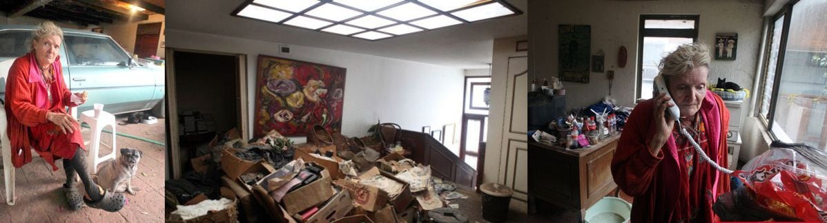 Alma Delia Fuentes murió en en el olvido, rodeada de basura en el garaje de su mansión (Fotos David Estrada)
