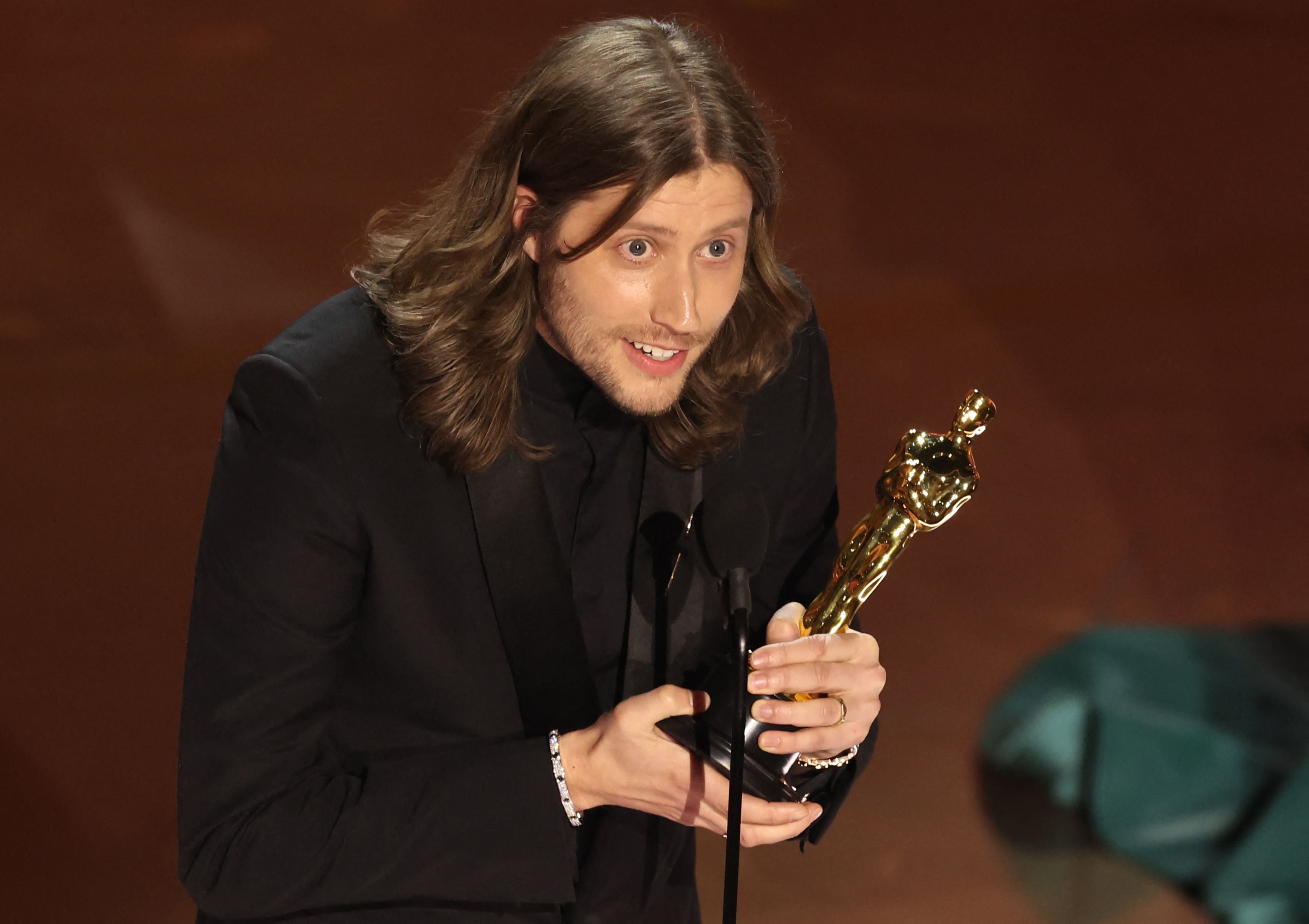 Ludwig Goransson wins the Oscar for Best Original Score for "Oppenheimer" during the Oscars show at the 96th Academy Awards in Hollywood, Los Angeles, California, U.S., March 10, 2024. REUTERS/Mike Blake