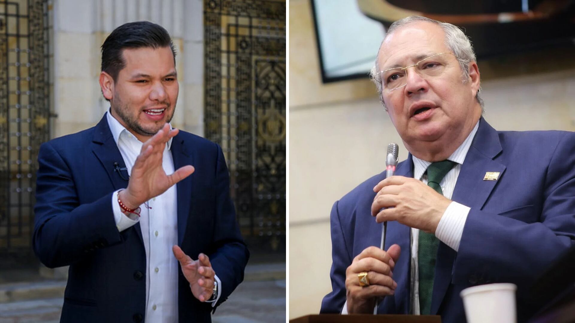 Andrés Calle, presidente de la Cámara de Representantes —izquierda— e Iván Name, presidente del Senado —derecha—, fueron señalados en un entramado de corrupción - crédito Colprensa