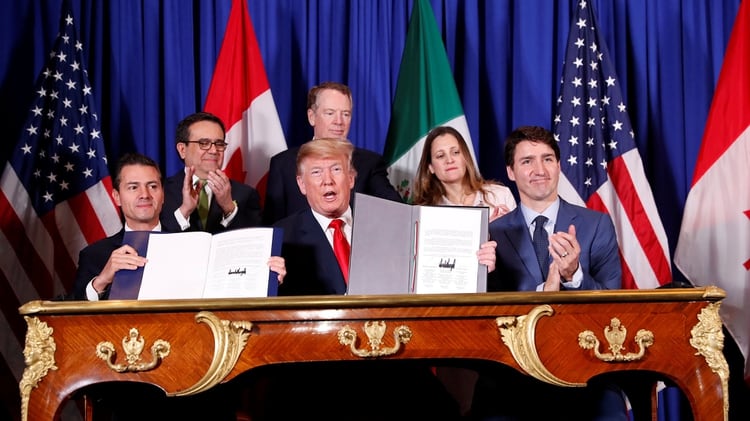 PeÃ±a Nieto, Trump y Trudeau firmaron el acuerdo en Buenos Aires (Reuters)