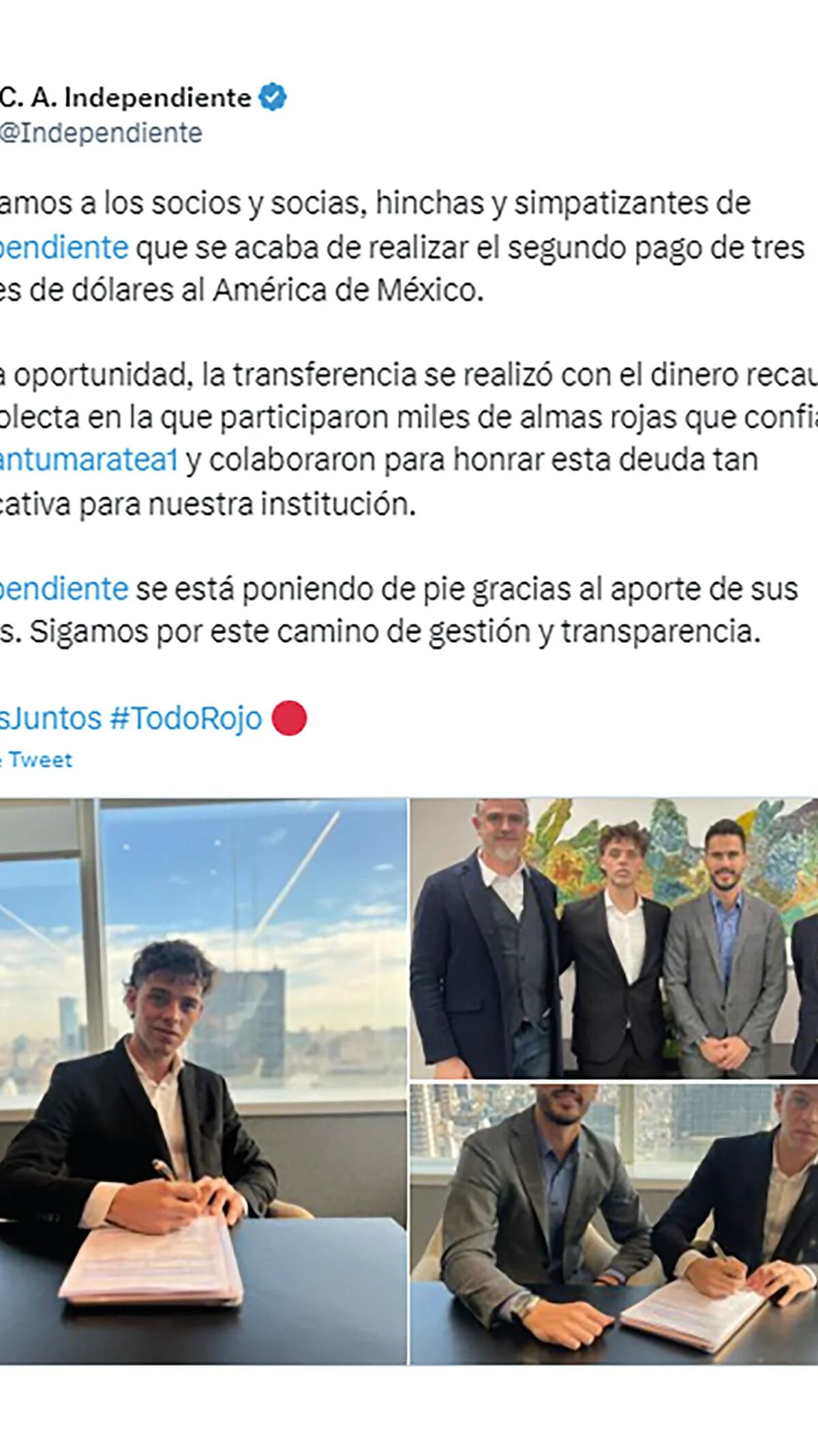 La REVELACIÓN de Santiago Maratea sobre la deuda de Independiente con el  América de México - TyC Sports