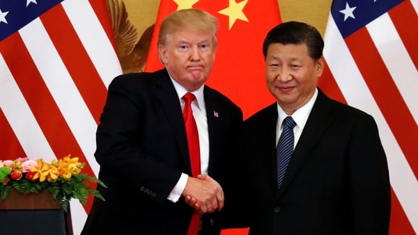 El presidente de Estados Unidos, Donald Trumop, junto a si par chino Xi Jinping