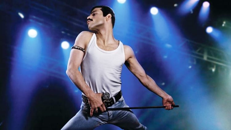El actor Rami Malek en la piel de Freddie Mercury