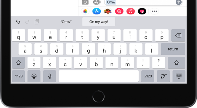 Replace a text with a word on iPad.  (photo: Apple Support)