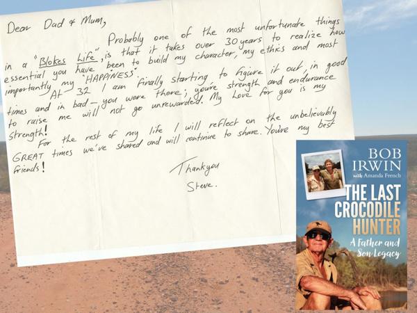 La carta del “Cazador de cocodrilos” y la portada del libro sobre su vida