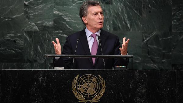 Mauricio Macri durante su discurso en la ONU (AFP)