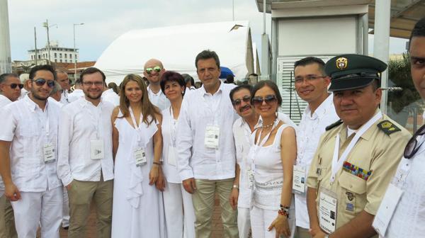 Sergio Massa junto al equipo del Alto Comisionado Para la Paz del Gobierno de Colombia