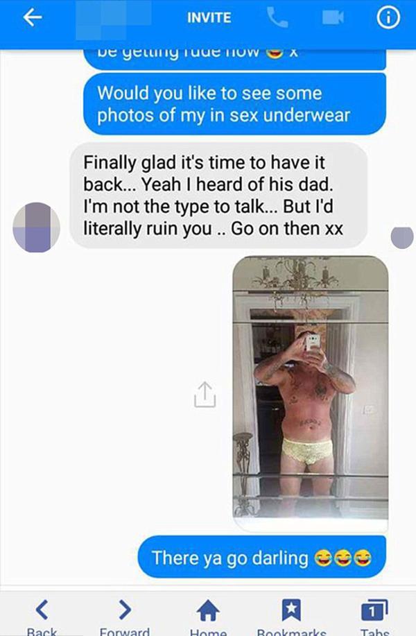 El insólito dálogo y la foto que Karl envió al acosador de su esposa por Facebook