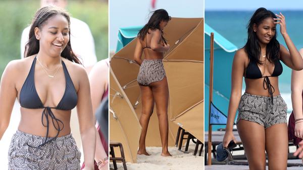 Las fotos de Sasha Obama disfrutando de las playas de Miami.