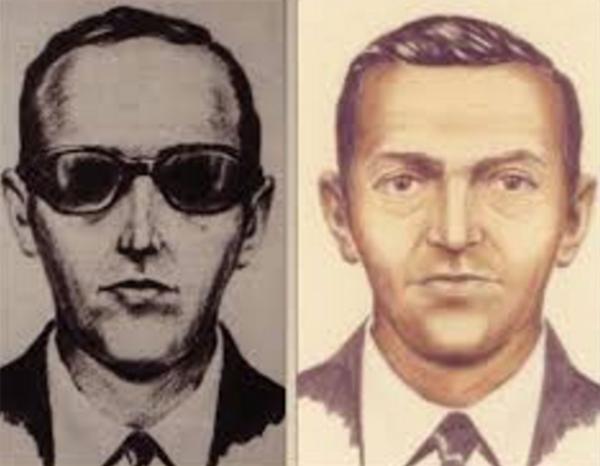 Los dibujos de D.B. Cooper que el FBI realizó sobre la base de los testigos del vuelo 305 de Northwest Airlines (FBI)