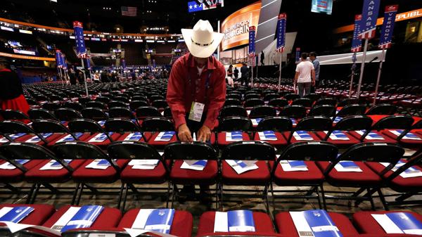 Los preparativos en la Convención Republicana para votar al candidato a la Casa Blanca (Reuters)
