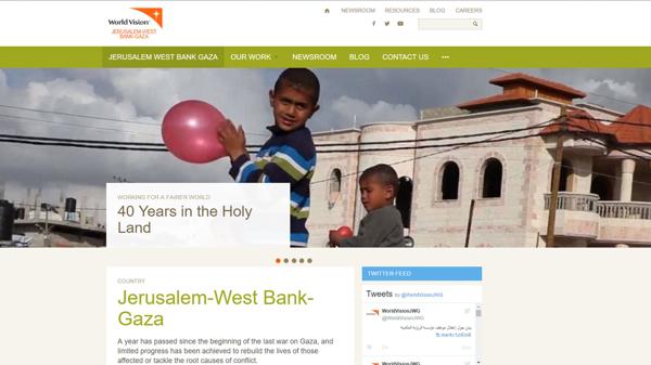 Copia de pantalla del sitio internet de la organización World Vision
