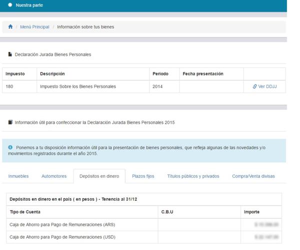 La última declaración jurada debe ser del período 2015, sino hay que completarla.