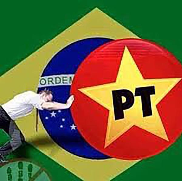 El Partido de los Trabajadores se hace a un lado para que la bandera de Brasil se luzca en su totalidad