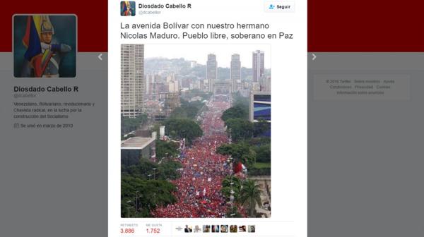 La foto que compartió Diosdado Cabello era del cierre de campaña de Hugo Chávez en 2012