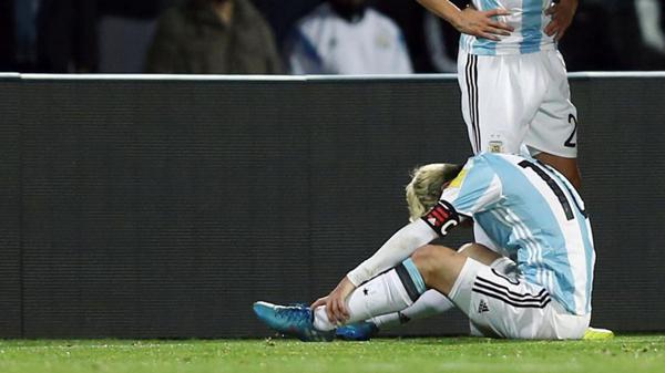 Messi se lesionó ante Uruguay y ya no volvió a jugar con la Selección Argentina