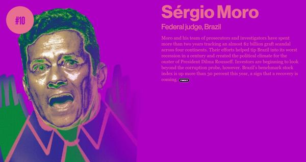 Sergio Moro, destacado por Bloomberg