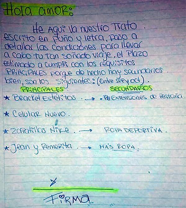 Las condiciones que le impuso su novia para que pueda viajar a Brasil (@charlygonza_07)